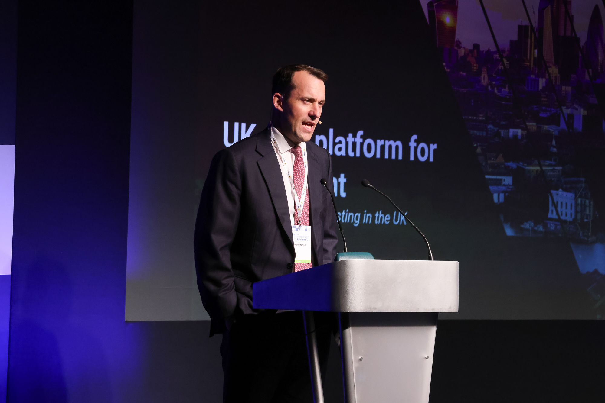 Simon French speaking at Investor Summit